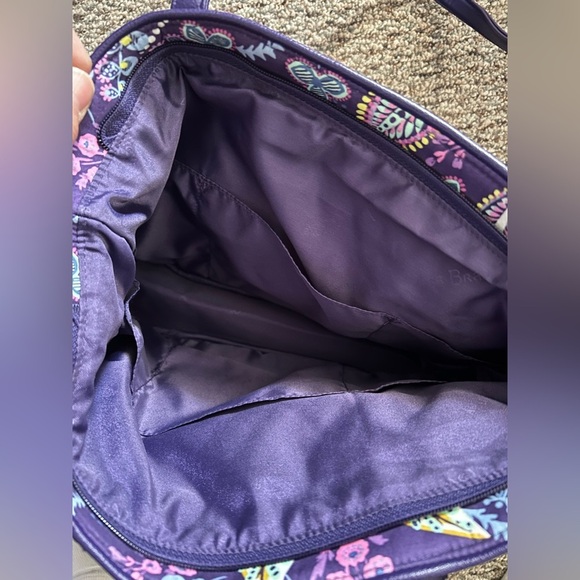 Vera Bradley purple blue leaves tote Euc - Picture 4 of 4